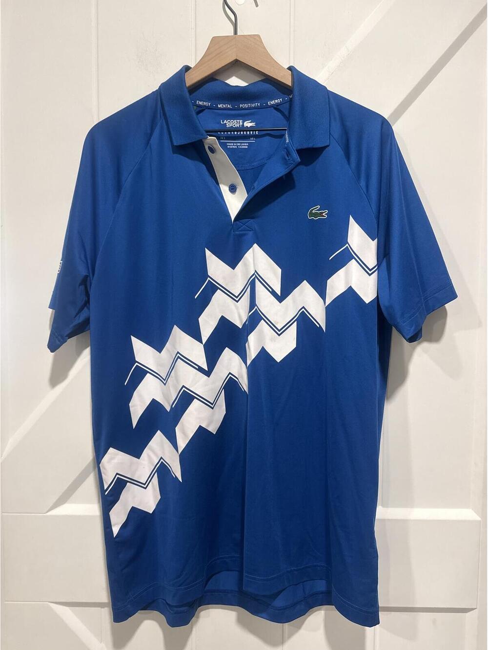 Lacoste Sport x Novak Djokovic Men's Blue Polo Shirt, Size Large